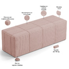 Puff Decorativo Living Sala De Estar 160 Cm Roma W01 Linho Ro