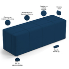 Puff Decorativo Living Sala De Estar 160 Cm Roma W01 Suede Az