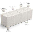 Puff Decorativo Living Sala De Estar 195 Cm Roma W01 Linho Ch