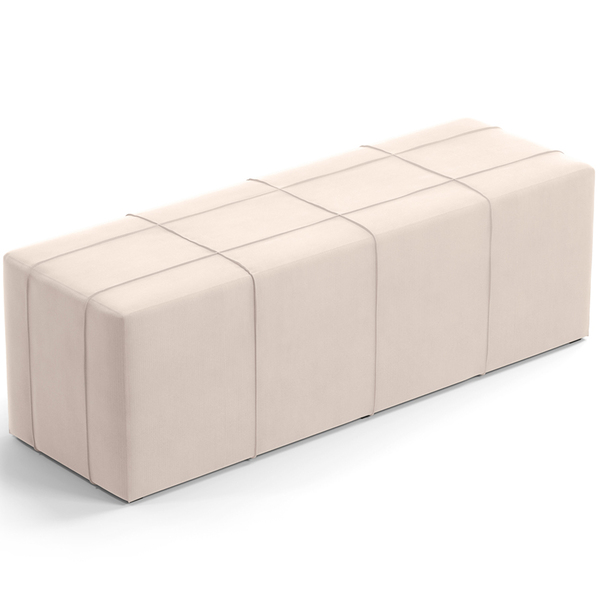 Puff Decorativo Living Sala De Estar 195 Cm Roma W01 Suede Be