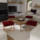 Puff Decorativo Londres Base Bronze Assento - Folk Móveis - B