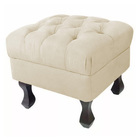 Puff Decorativo Luiz Xv Veludo Bege - Montanaris Decor
