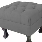 Puff Decorativo Luiz Xv Veludo Cinza - Montanaris Decor