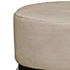 Puff Decorativo Luxo Para Sala Kiev Preto Assento Veludo Bege