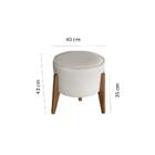 Puff Decorativo Luxo Redondo Linho Bege