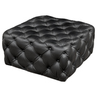 Puff Decorativo Manhattan 100x100 Couro Preto G34 - Gran Belo