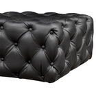 Puff Decorativo Manhattan 80x80 Couro Preto G34 - Gran Belo