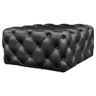 Puff Decorativo Manhattan 80x80 Couro Preto G34 - Gran Belo