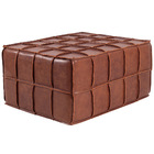 Puff Decorativo Mercury 60x80 Couro Mel - Gran Belo