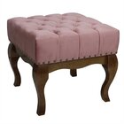 Puff Decorativo Multiuso Luna Capitonê Madeira Maciça Rosa/ I