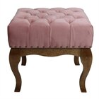 Puff Decorativo Multiuso Luna Capitonê Madeira Maciça Rosa/ I