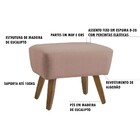 Puff Decorativo Naomi Algodão Nude Pés Fixos - Gran Belo