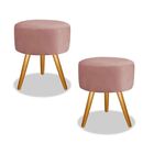 Puff Decorativo Nina Platinum Decor Rosê