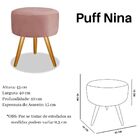 Puff Decorativo Nina Platinum Decor Rosê