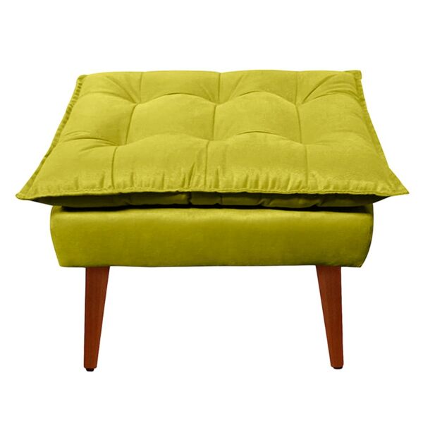 Puff Decorativo Opala Amarelo Pés Palito