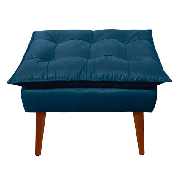 Puff Decorativo Opala Azul Marinho Pés Palito