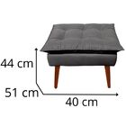 Puff Decorativo Opala Cinza Escuro Pés Palito