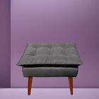 Puff Decorativo Opala Cinza Escuro Pés Palito