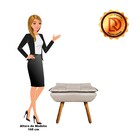 Puff Decorativo Opala Corino Pés Palito Castanho - D'rossi -