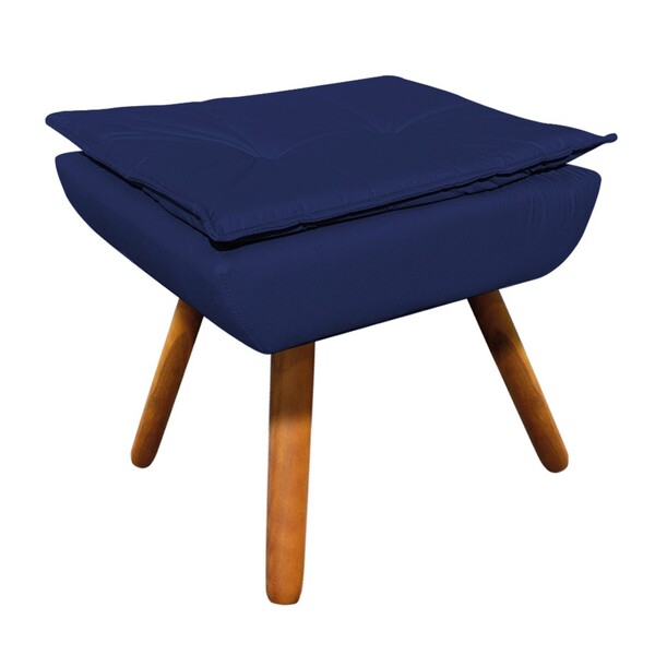 Puff Decorativo Opala Corino Pés Palito Castanho - D'rossi -