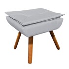 Puff Decorativo Opala Corino Pés Palito Castanho - D'rossi -