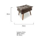 Puff Decorativo Opala Pés Palito Platinum Decor Capuccino