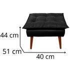 Puff Decorativo Opala Preto Pés Palito