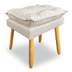 Puff Decorativo Opala Suede Bege Pés Palito Dal Poz Estofados