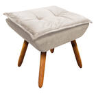 Puff Decorativo Opala Suede Pés Palito Castanho - D'rossi - B