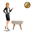 Puff Decorativo Opala Suede Pés Palito Castanho - D'rossi - B