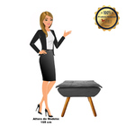 Puff Decorativo Opala Suede Pés Palito Castanho - D'rossi - G