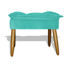 Puff Decorativo Opala Suede Pés Palito - Ssx Multicoisas - Az