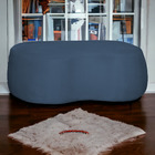 Puff Decorativo Orgânico Beatriz Suede Rodapé Preto - Estopar