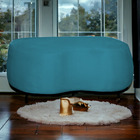 Puff Decorativo Orgânico Beatriz Suede Rodapé Preto - Estopar