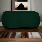 Puff Decorativo Orgânico Beatriz Suede Rodapé Preto - Estopar