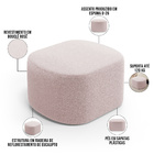 Puff Decorativo Orgânico Para Living Quarto 70cm Doha W01 Bou