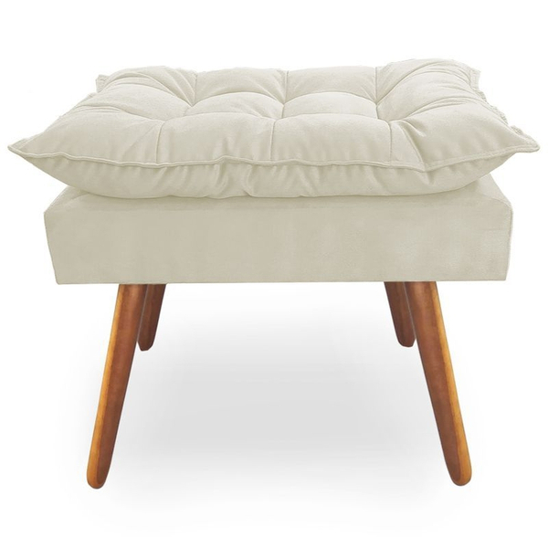 Puff Decorativo Palito Pés Palito Platinum Decor Nude