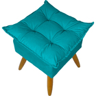 Puff Decorativo Para Área Gourmet Alice Suede Azul Turquesa P