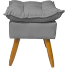 Puff Decorativo Para Área Gourmet Alice Suede Cinza Pé Castan