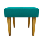 Puff Decorativo Para Sala Charme Suede Azul Turquesa Pé Casta