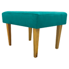 Puff Decorativo Para Sala Charme Suede Azul Turquesa Pé Casta