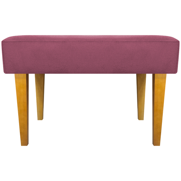 Puff Decorativo Para Sala Charme Suede Rosê Pé Castanho - Cli