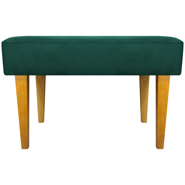 Puff Decorativo Para Sala Charme Suede Verde Pé Castanho - Cl