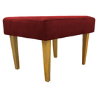 Puff Decorativo Para Sala Charme Suede Vermelho Pé Castanho -