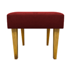 Puff Decorativo Para Sala Charme Suede Vermelho Pé Castanho -