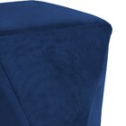 Puff Decorativo Para Sala De Estar Ametista D02 Veludo Azul O