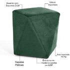 Puff Decorativo Para Sala De Estar Ametista D02 Veludo Verde