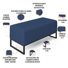 Puff Decorativo Para Sala De Estar Cléo W01 Base De Ferro 90