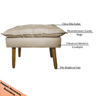 Puff Decorativo Para Sala De Estar Opala Suede Bege - Montana