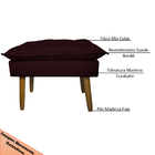 Puff Decorativo Para Sala De Estar Opala Suede Bordô- Montana